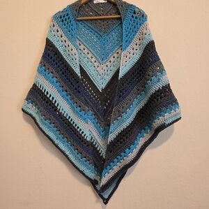 NWT Handmade Crochet Triangle Prayer Shawl Wrap Ministry Grandma Cottage Core